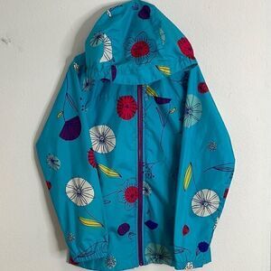 Lands End wind breaker jacket.  Size girls large.  Floral spring print. Like new